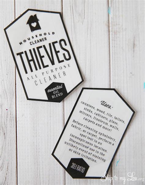 Printable Thieves Cleaner Label